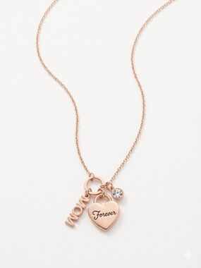 NEW! LC Lauren Conrad Rose Gold Heart Pendant MOM Necklace